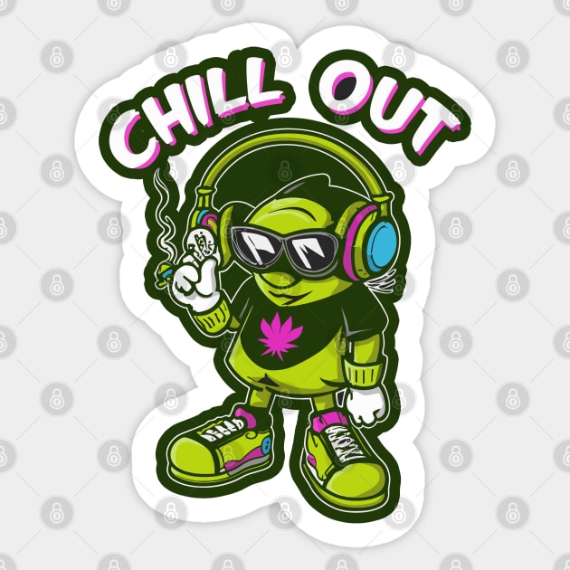 Interstellar Rhythm: Alien Hip-Hop Style Sticker by diegotorres